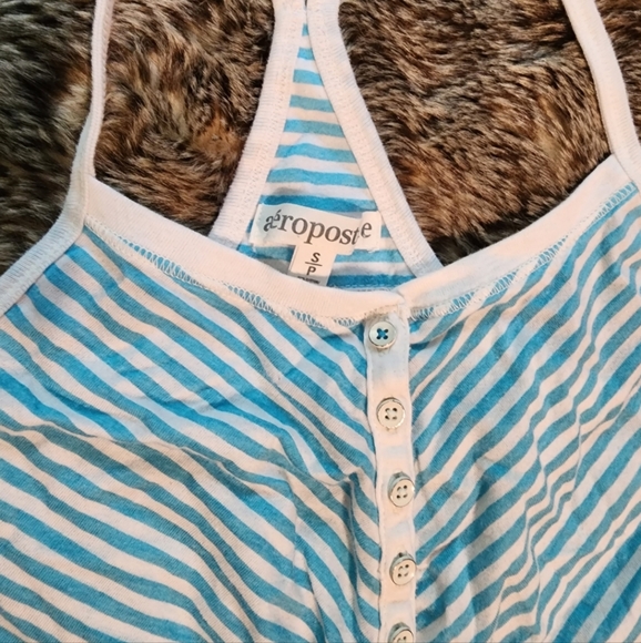 Striped Open Back Babydoll Aeropostale Top - Picture 5 of 16